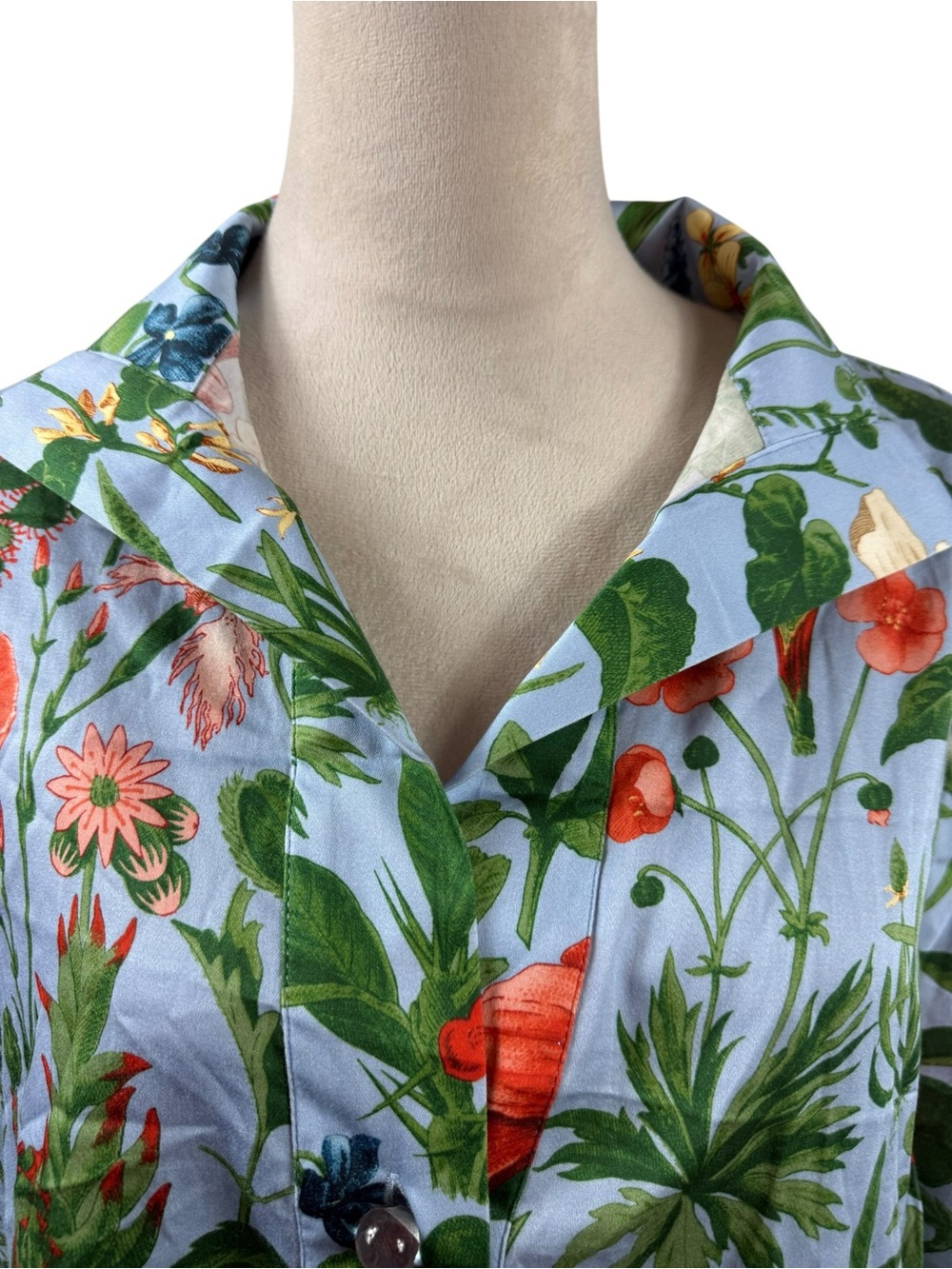 NWT Tuckernuck willow pop over Green and White botanical Print Tunic size XL - Picture 3 of 15